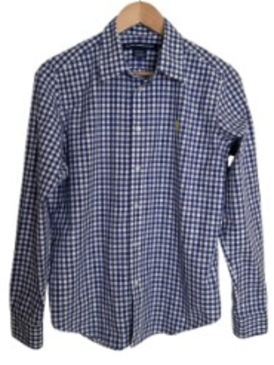Ralph Lauren Tops - Ralph Lauren Sport Blue & White Gingham Button Front Shirt 14